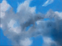 Himmel über Regensburg, Öl auf Leinwand