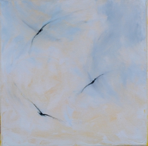 Himmel über Regensburg, Öl auf Leinwand