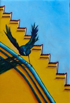 Himmel über Regensburg, Öl auf Leinwand