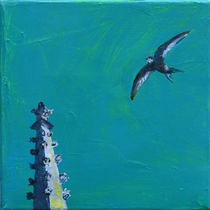 Himmel über Regensburg, Öl auf Leinwand