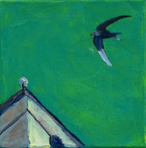 Himmel über Regensburg, Öl auf Leinwand