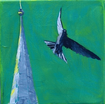 Himmel über Regensburg, Öl auf Leinwand